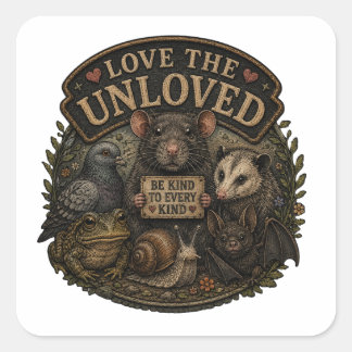 Love The Unloved | Be Kind To Every Kind Square Sticker