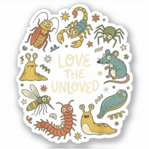 Love The Unloved Cute Cartoon Insects Funny Quote