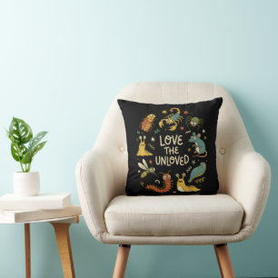 Love The Unloved Cute Cartoon Insects Funny Quote Cushion