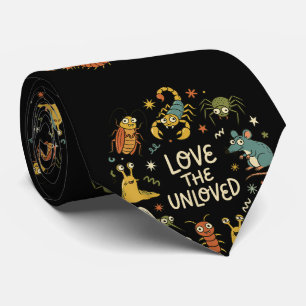 Love The Unloved Cute Cartoon Insects Funny Quote Tie