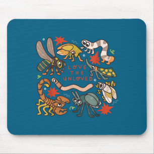 Love the unloved insects worm scorpion quote mouse mat