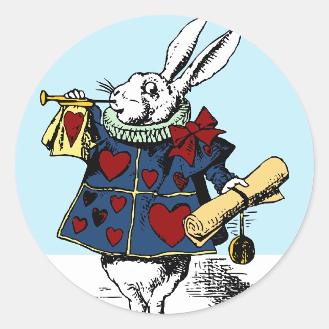 Love the White Rabbit Alice in Wonderland Classic Round Sticker (Front)