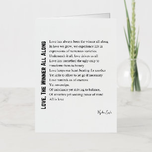 Love the winner all along poem poetry foil greeting card