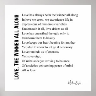 Love the winner all along poem poetry poster