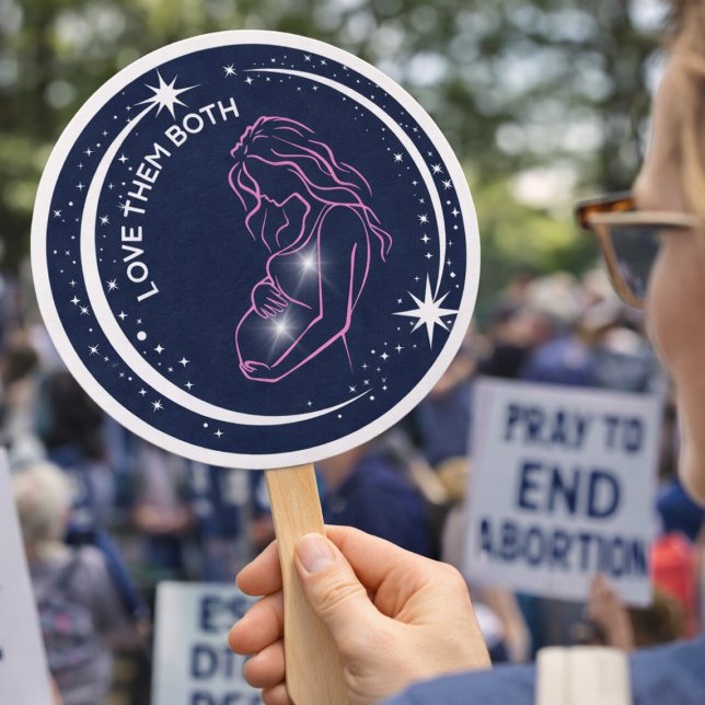 Love Them Both Pro-Life Church or Event Hand Fan (Creator Uploaded)