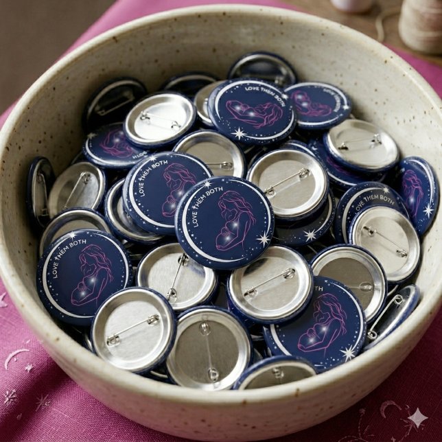Love Them Both Pro-Life Pregnant Woman Inspiration 6 Cm Round Badge (Creator Uploaded)