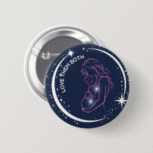 Love Them Both Pro-Life Pregnant Woman Inspiration 6 Cm Round Badge