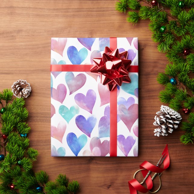 Love-Themed Hearts Valentine Wrapping Paper (Holiday Gift)