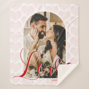 Love Themed Valentines Day Photo Sherpa Blanket