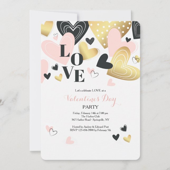 Love These Hearts Invitation (Front)