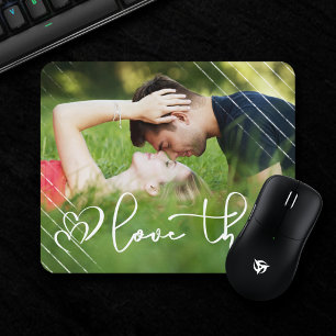 Love This   Modern Urban Casual Script Photo Mouse Mat