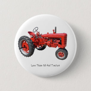 Love Those Old Red Tractors 6 Cm Round Badge