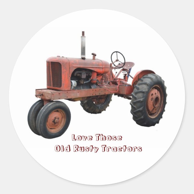 Love Those Old Rusty Tractors Classic Round Sticker (Front)