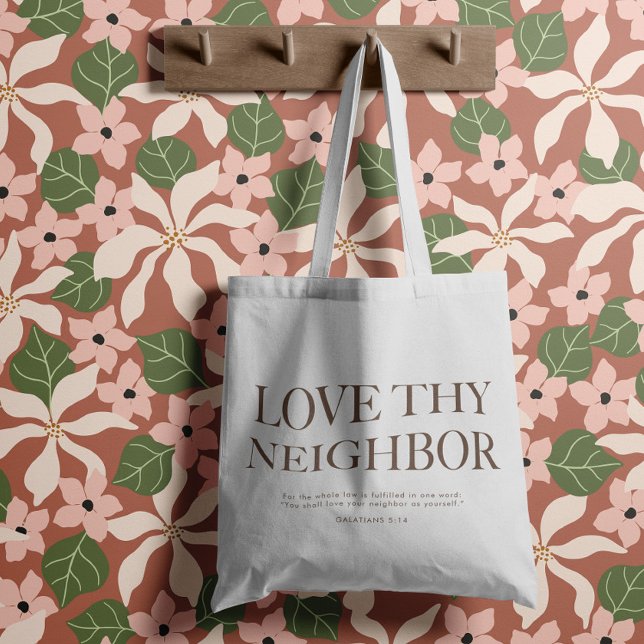 Love Thy Neighbour | Christian Aesthetic Apparel Tote Bag (Creator Uploaded)