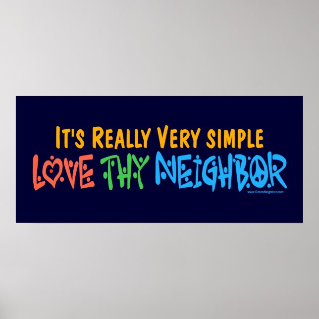 Love Thy Neighbour - Heart, Peace Sign (Front)