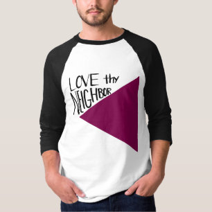 Love Thy Neighbour with burgundy Triangle T-Shirt