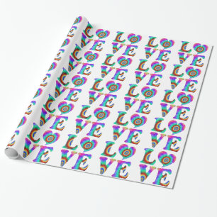 Love Tie Dyed Wrapping Paper