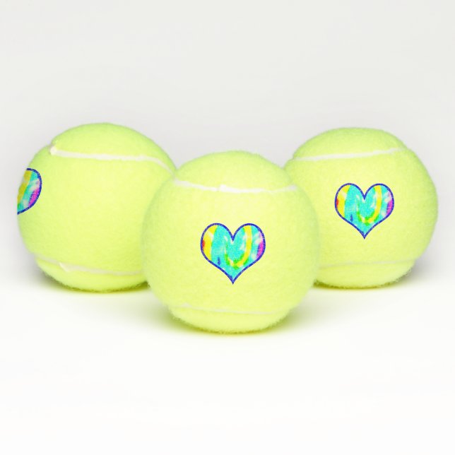 Love TieDye Heart Tennis Balls (Multi)