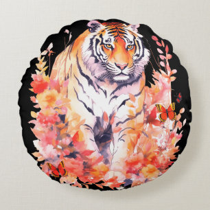 Love Tigers Look no further Round Cushion