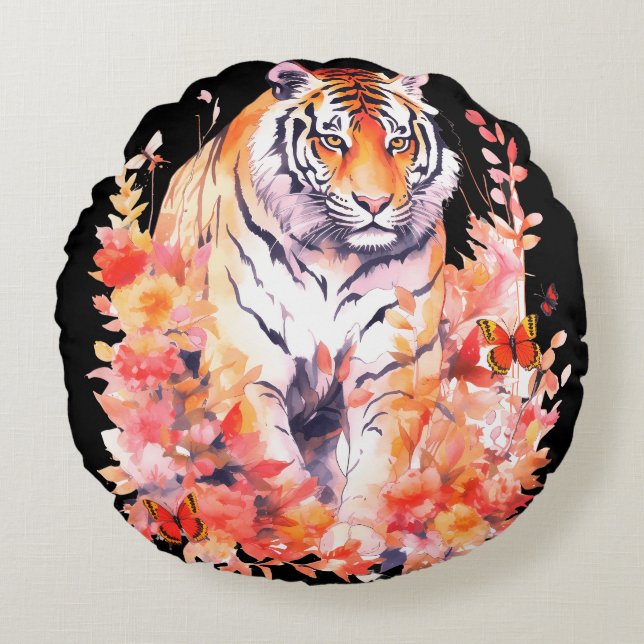 Love Tigers Look no further Round Cushion (Front)