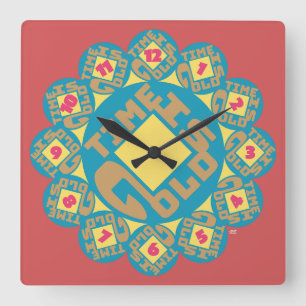 LOVE TIME IS GOLD BY MASANSER SQUARE WALL CLOCK