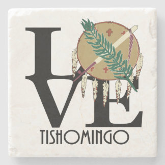 LOVE Tishomingo Oklahoma Stone Coaster