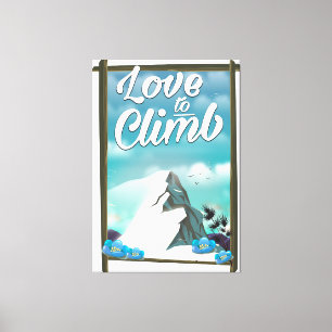 Love to Climb vintage style travel poster Canvas Print