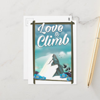 Love to Climb vintage style travel poster Postcard