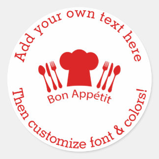 Love to Cook Chef Hat Bon Appetit Classic Round Sticker