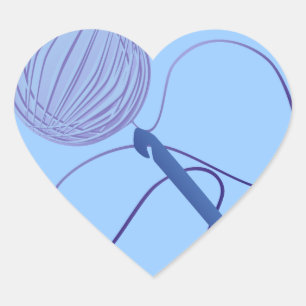 Love to Crochet Heart Stickers