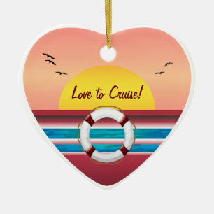 Love to Cruise Sunset - Your Photo Personalised Ceramic Tree Decoration