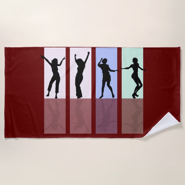 "LOVE TO DANCE" beach towel. Beach Towel (Front)