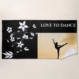 "LOVE TO DANCE" beach towel. Beach Towel