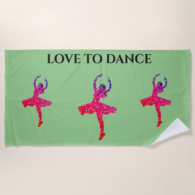 LOVE TO DANCE beach towel. Beach Towel (Front)