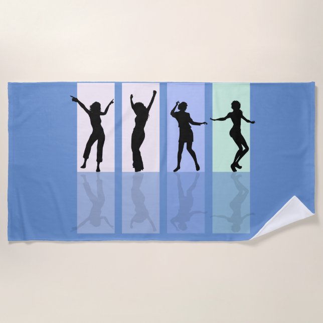 "LOVE TO DANCE" beach towel. Beach Towel (Front)
