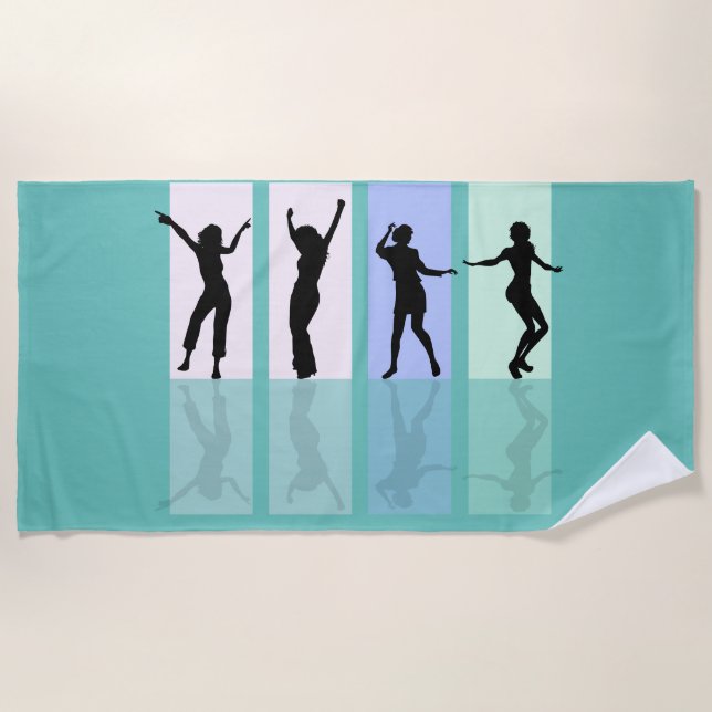 "LOVE TO DANCE" beach towel. Towel (Front)