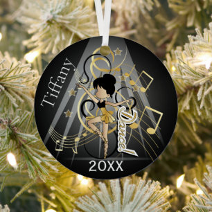 Love to Dance - Black and Gold Metal Tree Decoration