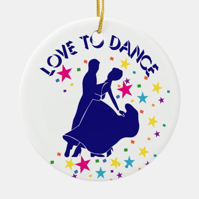 Love to dance ceramic tree decoration (Front)