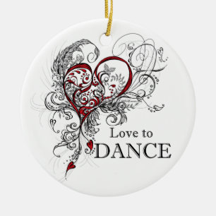 Love to Dance Round Ornament