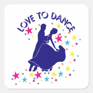Love to dance square sticker