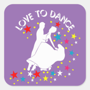 Love to dance square sticker