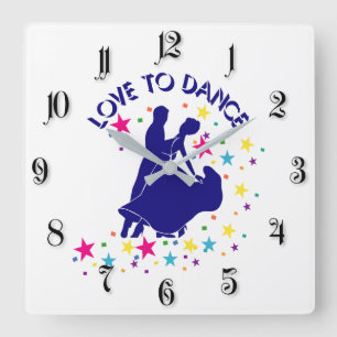 Love to dance square wall clock