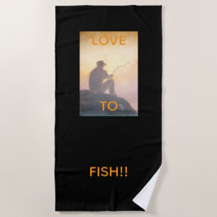 Love to Fish Beach Towel
