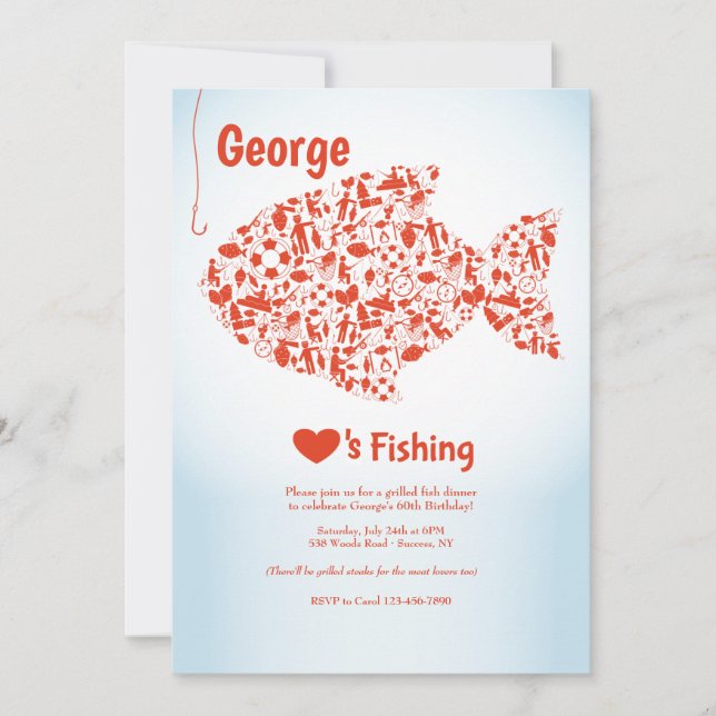 Love to Fish Party Invitation (Front)