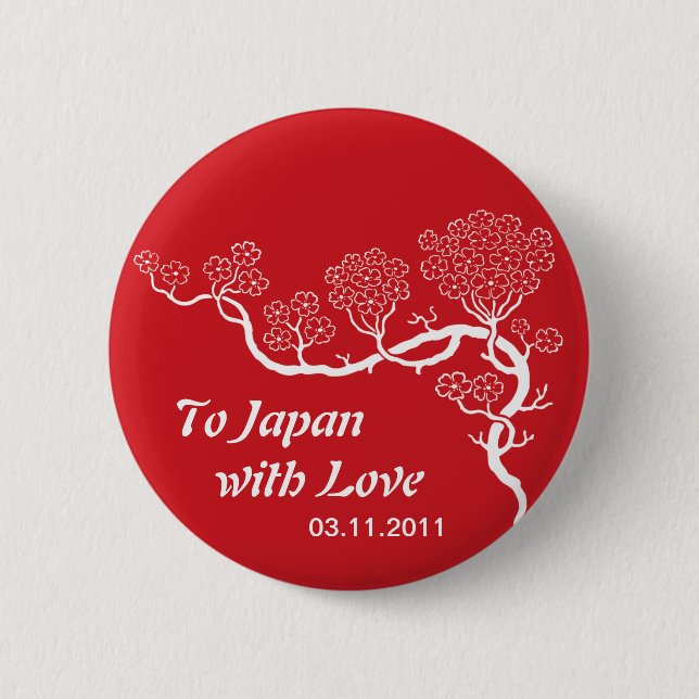 Love to Japan Cherry Blossom Button (Front)
