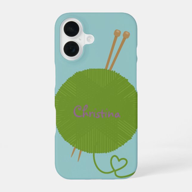 Love to Knit iPhone 16 Case (Back)