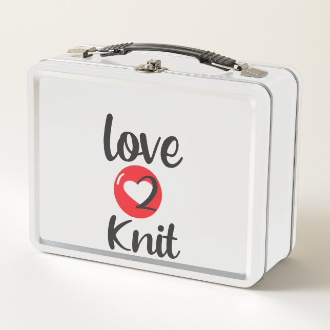 Love to Knit Metal Lunch Box (Front)