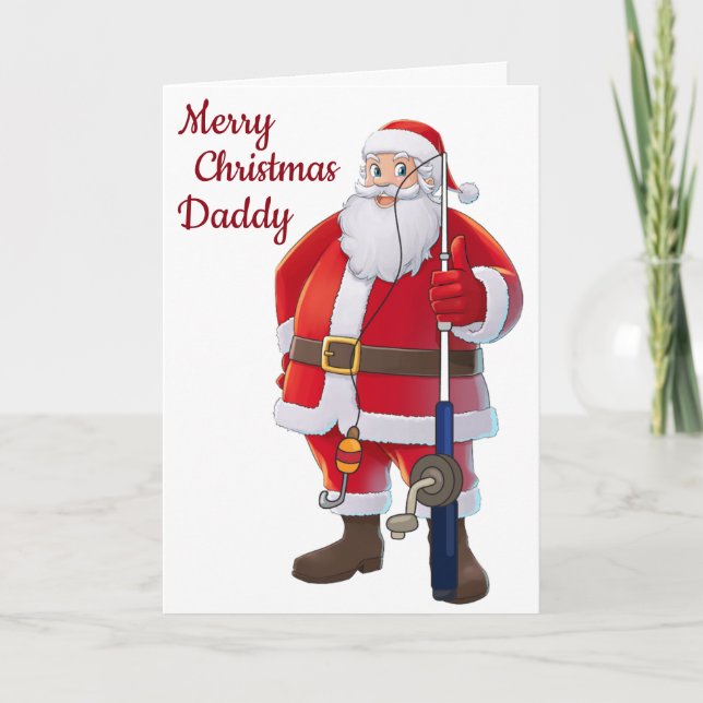 **LOVE TO MY FAVORITE DAD FISHERMAN** AT CHRISTMAS HOLIDAY CARD (Front)