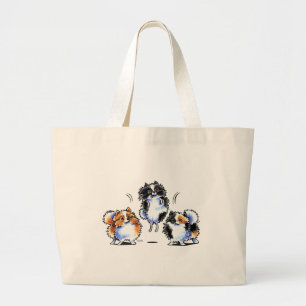 Love to Parti Pomeranians Large Tote Bag