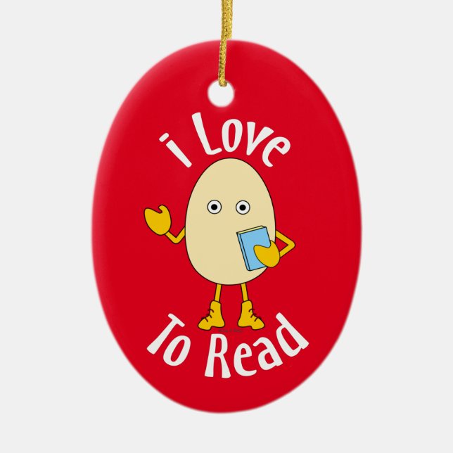 Love To Read Ceramic Tree Decoration (Front)